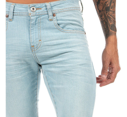 Imagen 4 de 8 de Jeans Pantalón De Mezclilla Caballero Skinny Stone Claro.
