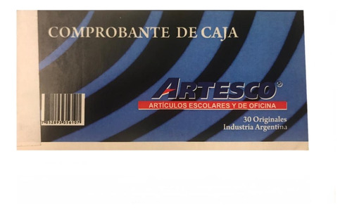 Talonario Comprobante De Caja Artesco X 30 Originales 14x7cm