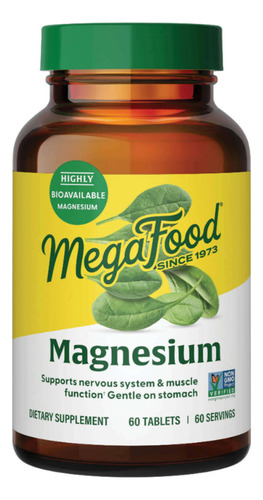 Megafood Bisglicinato De Magnesio 50 Mg 60 Tabletas Sabor Sin Sabor