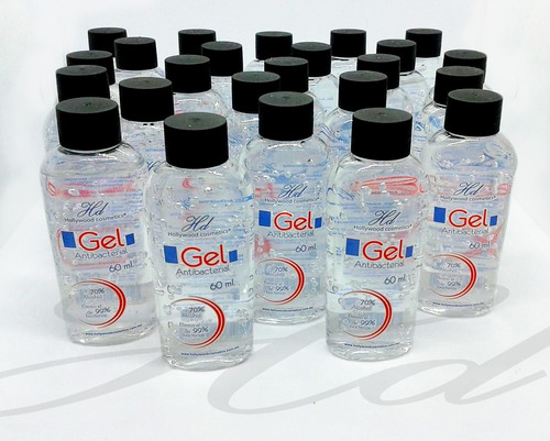 Gel Antibacterial 60ml - Hollywood Cosmetcis  - 24 Piezas