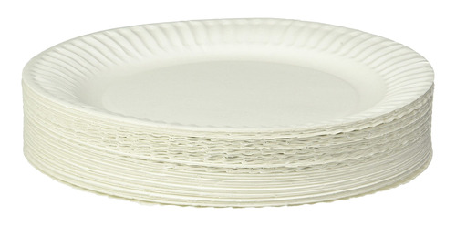 Empress E30300 Uncoated Paper Plates, 9  Diameter, White (pa