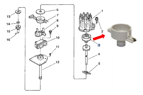 Rotor Distribuidor Ignicion Gmc Yukon 6.5l V8 Diesel 1995