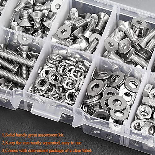 Helifouner, 360 Unidades, M4 X 6 Mm, 8 Mm, 10 Mm, 12 Mm, 16