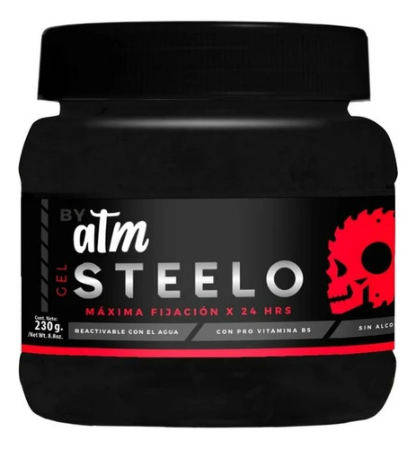 6 Pzas Gel Para Cabello Atm Steelo Máxima Fijación 230 G