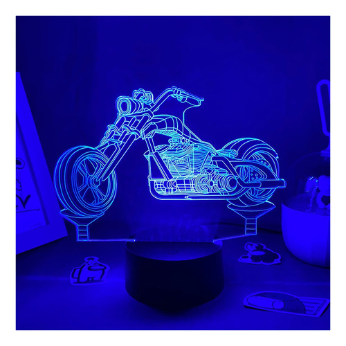 Luz Nocturna Led Con Forma De Motocicleta Con Ilusión 3d, Re