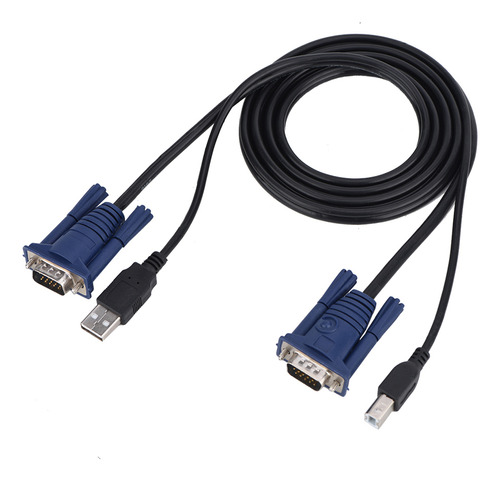 Cable Kvm Usb De 1,5 M 2.0 Multifuncional, Práctico Para Pc