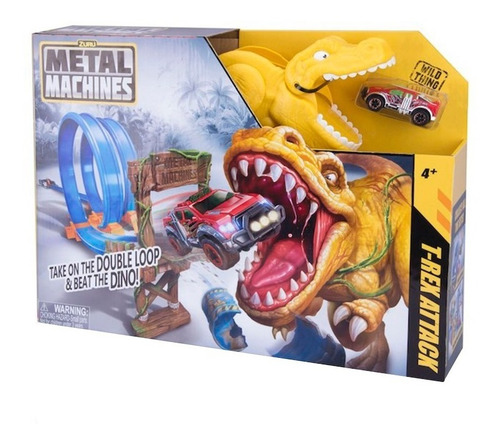 Imagen 2 de 8 de Pista De Autos T-rex Attack Metal Machines Original Zuru