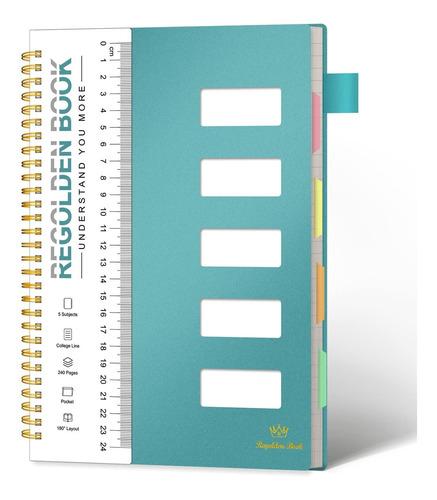 Cuaderno De 5 Materias Con Rayas Universitarias De 7 X 10 Pu