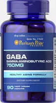 Comprar Gaba 750mg Puritan's Pride 90 Cápsulas De Liberación Rápida