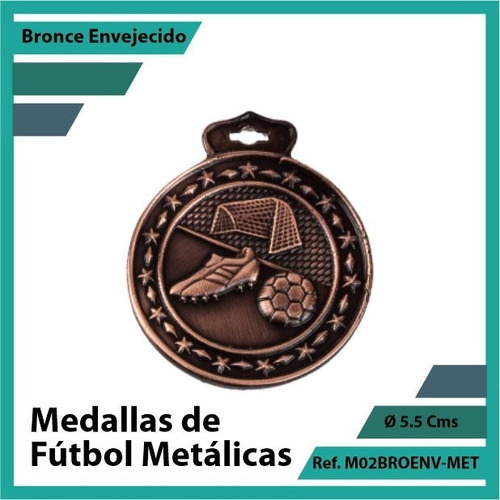 Medallas Deportivas De Futbol Bronce Metalica M02bro