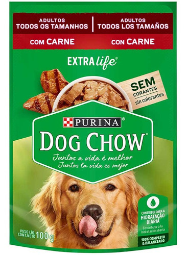 Alimento Húmedo Dog Chow Para Perro Adulto Sabor Carne 100gr