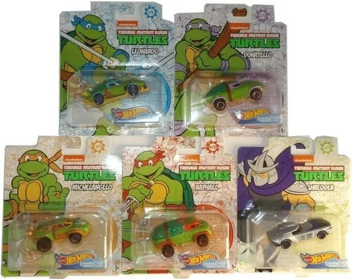 Hot Wheels Tmnt Character Set De 5 Tortugas Ninja