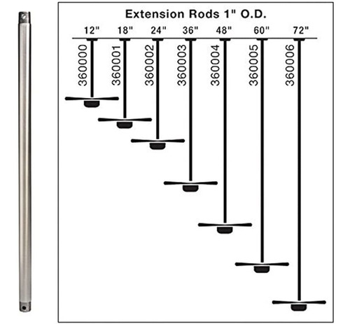 Kichler 360002tzp Accesorio Fan Down Rod 24-inch, Curtiduría