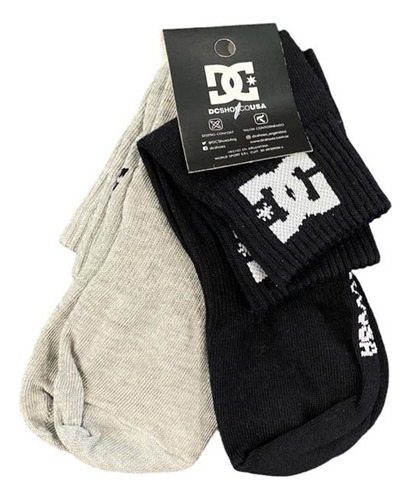 Medias Dc Pack X2 Socks Dcshoes Mid Crew Algodon Premium