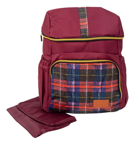 Pañalera Mochila Le Petit Termica Con Cambiador Color Rojo Diseño de la tela LP18MB02SQD