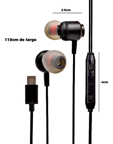 Audifonos Alambricos Manos Libres In-ear Usb Tipo-c Pc