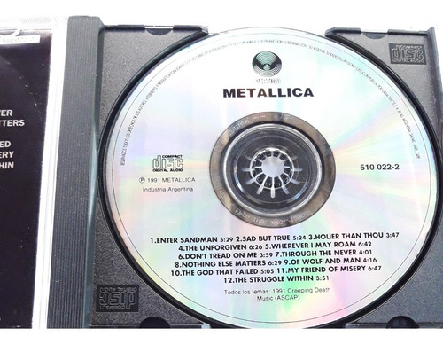 Imagen 3 de 9 de Cd Metallica Black Leer Oka
