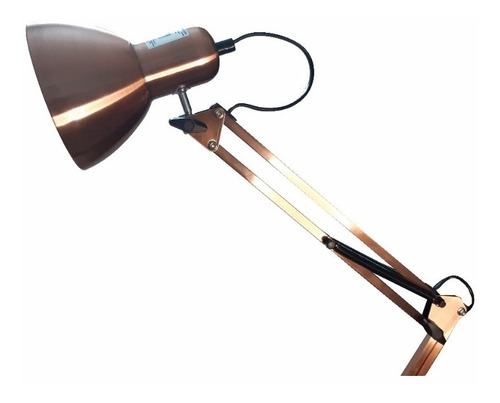 Lampara De Mesa Escritorio Brazo Flexible Tipo Prensa Cobre