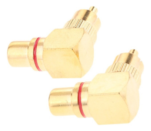 . 2 Adaptadores Rca De Ángulo Recto Macho A Hembra De 90