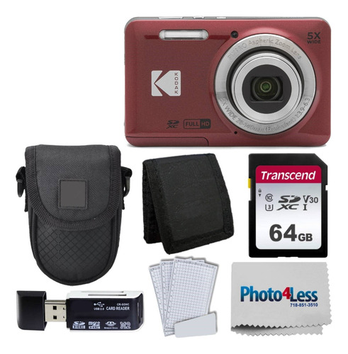 Cámara Digital Kodak Pixpro Fz55 Color Rojo Con Set De