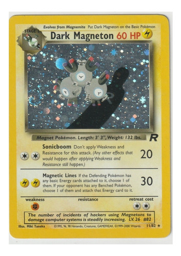 Cartas Pokemon Dark Magneton 11/82 Team Rocket 2x