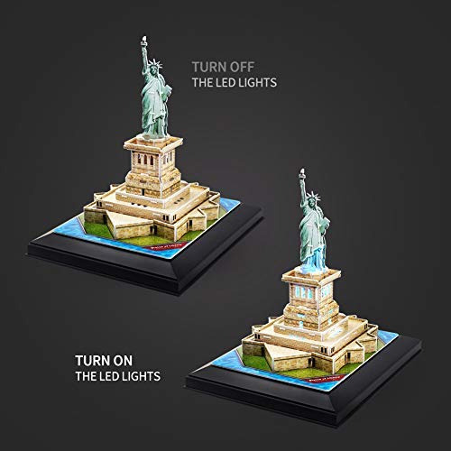 Rompecabezas 3d, Estatua De La Libertad, Luz Led