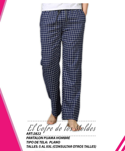 Molde Digital Pantalon Pijama Hombre Patron Pack 5 Talles!