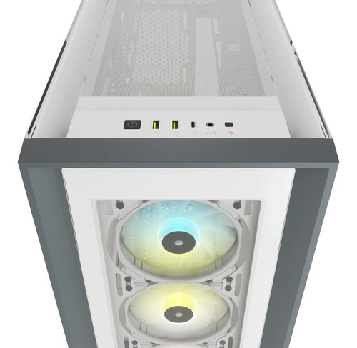 Imagen 4 de 10 de Gabinete Gamer Corsair Icue 5000x Rgb White Tempered Glass