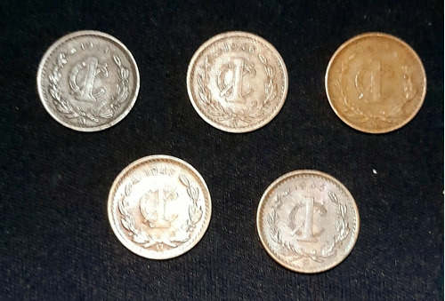 Monedas De 1 Centavo Año: 1935/1941/1945/1946/1948 5(piezas)