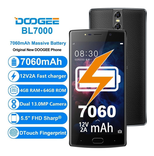 Celular Doogee Bl7000 4gb+64gb Android 7.0 Bateria 7060 Mah