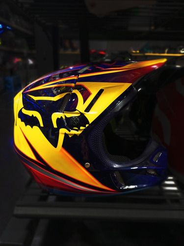 Casco Fox V4 Race Azul/amarillo/rojo
