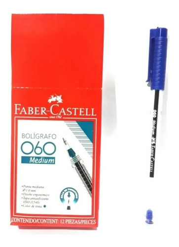Caja Boligrafo Faber Castell Solo Me Queda Tinta Azul Medium