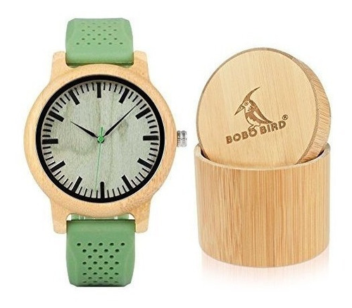 Bobo Bird Hombres Mujeres 44mm Bambu Neutral Reloj De Madera