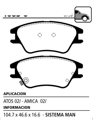 Juego Pastillas De Freno Delanteras Litton Amica 42463