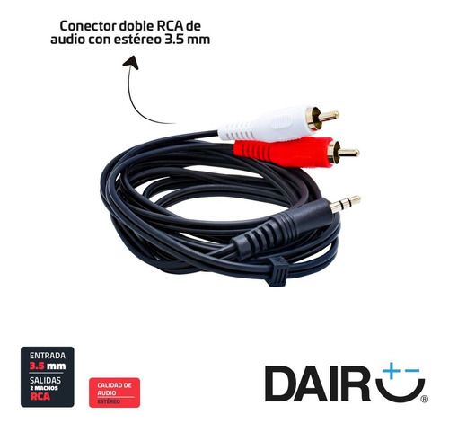 Adaptador De Stereo 3.5 Mm A 2 Rca