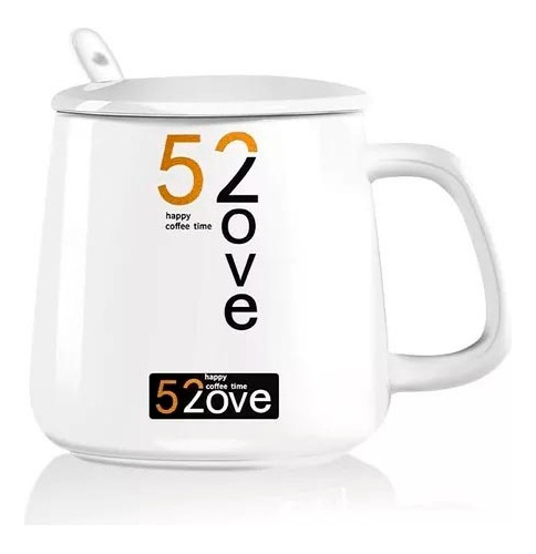 Taza Mug Con Tapa Y Cuchara