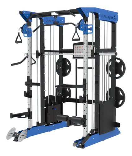 Smith Machine Crossover Con 200 Kg De Peso Integrado Gym
