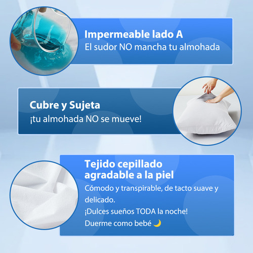 2pcs Funda De Almohada De Rizo Impermeable Tamaño Estándar