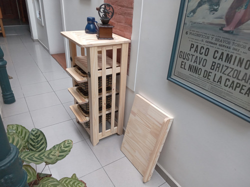 Mueble Verdulero 3 Canastos Y Estante + Tabla De Amasar