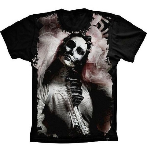 Camiseta Estilosa 3d Fullprint - Skull Caveira Mexicana Noiv