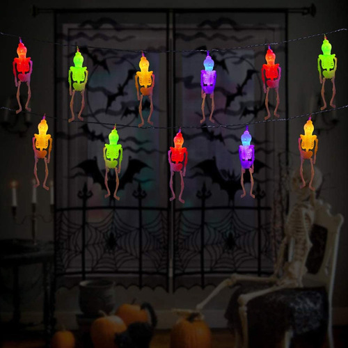 Cadena De Luces Led Para Halloween En Forma De Calavera En F