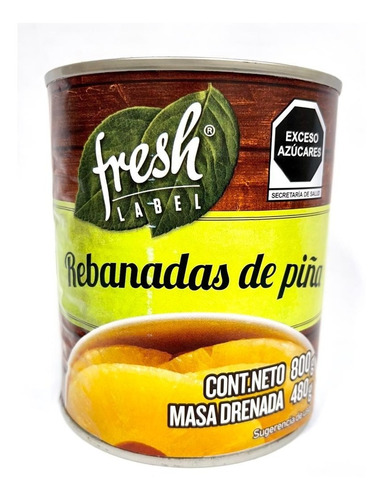 Piña En Almíbar Fresh Label En Rebanadas 800 Gr