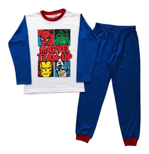 Conjunto Pijama Avengers Los Vengadores Azul Manga Larga