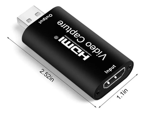 Placa Captura Mini 4k 1080p Hdmi Para Usb 2.0 Vídeo Live