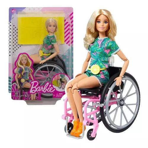 Boneca Barbie Colecionável Articulada Menina Loira Cadeirante