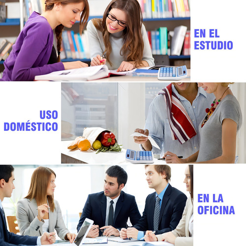 Calculadora Escritorio Mesa 12 Dígitos C/ Función Retroceso Color Azul