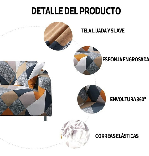 Protector Funda Elastica Para Sofa Cama Sillon Cover 4 Plaza