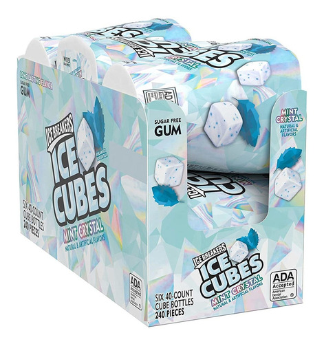 Ice Breakers Ice Cubes Mint Crystal Chicle Sin AzĂșcar, Fabri