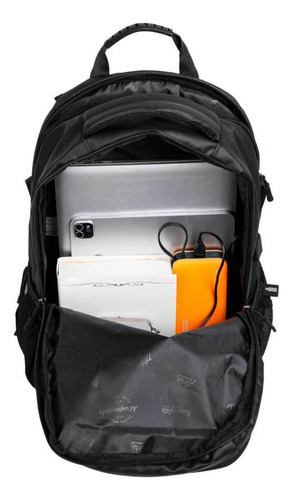 Mochila Aeropostale Compartimiento Lap Tablet Uni Viajes Negocios Universidad Preparatoria Acolchada Color Negro Diseño De La Tela Liso
