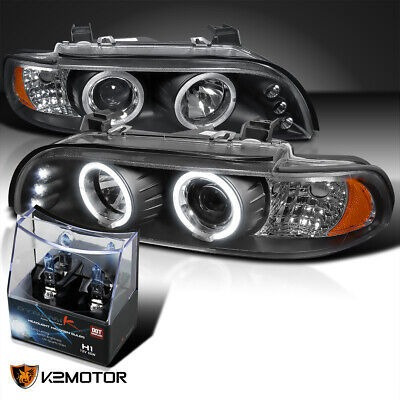 Fit 1996-2003 Bmw E39 525i 530i Black Halo Projector Hea Kg1